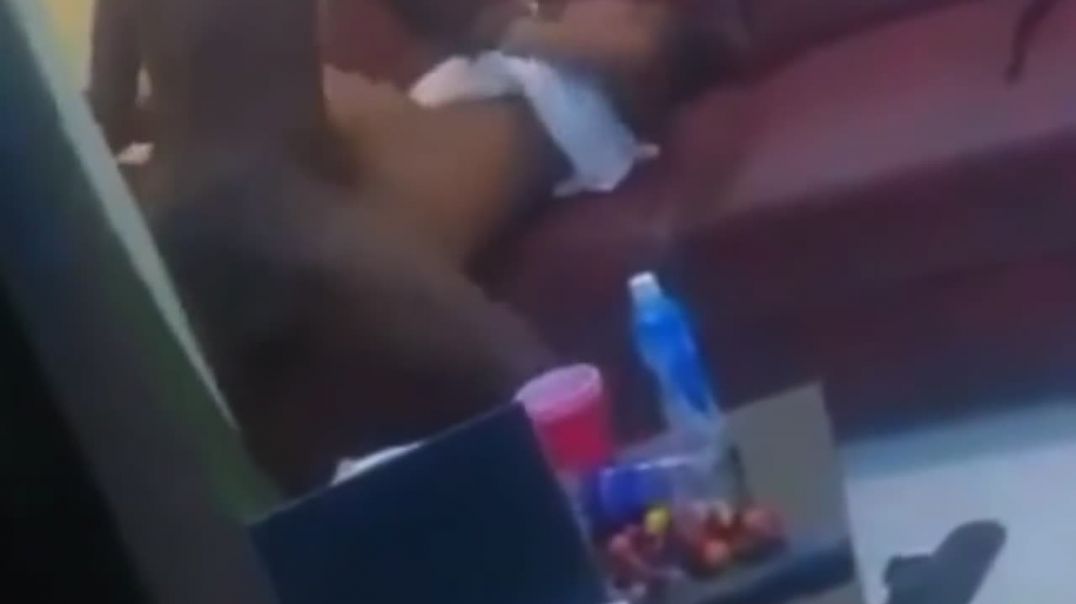 ⁣Home after groove sex on couch while friends get horny and watch