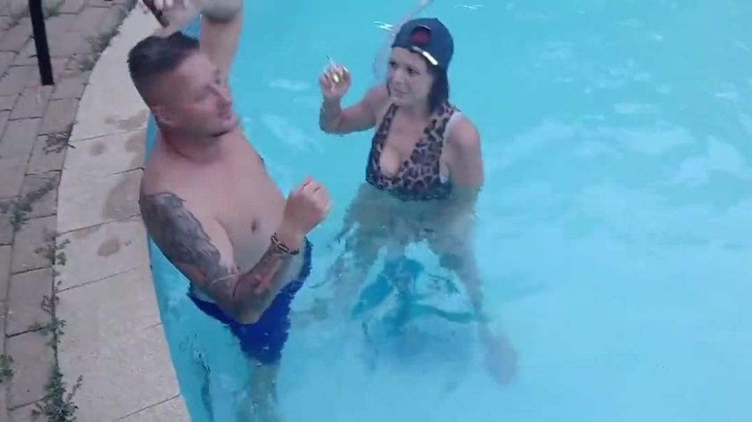 Brandy and coke swimming